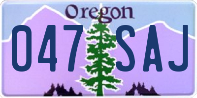 OR license plate 047SAJ