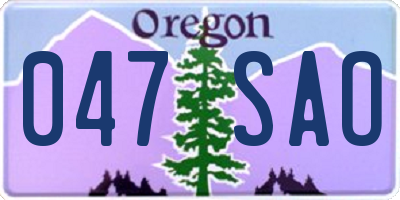 OR license plate 047SAO