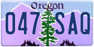 OR license plate 047SAQ
