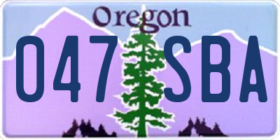 OR license plate 047SBA