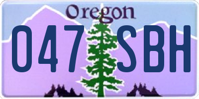 OR license plate 047SBH