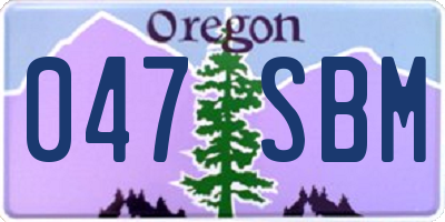 OR license plate 047SBM