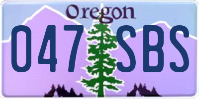 OR license plate 047SBS