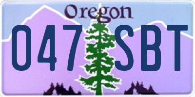OR license plate 047SBT