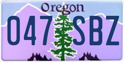 OR license plate 047SBZ