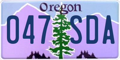 OR license plate 047SDA