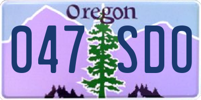 OR license plate 047SDO