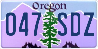 OR license plate 047SDZ