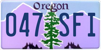 OR license plate 047SFI