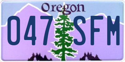OR license plate 047SFM