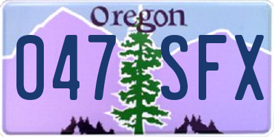 OR license plate 047SFX