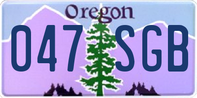 OR license plate 047SGB