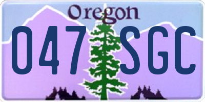 OR license plate 047SGC