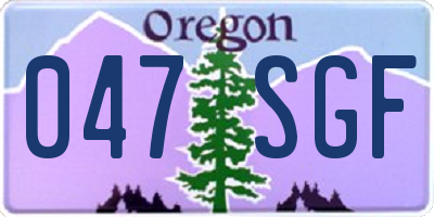 OR license plate 047SGF