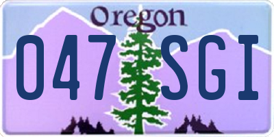 OR license plate 047SGI