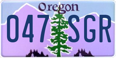 OR license plate 047SGR