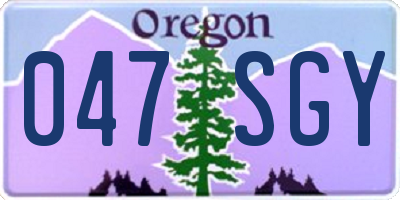 OR license plate 047SGY