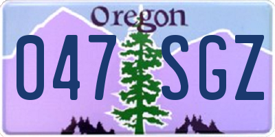OR license plate 047SGZ