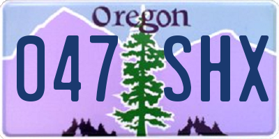 OR license plate 047SHX