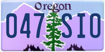 OR license plate 047SIO
