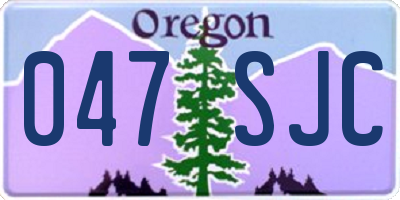OR license plate 047SJC