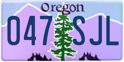 OR license plate 047SJL