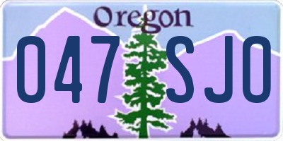 OR license plate 047SJO