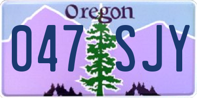 OR license plate 047SJY