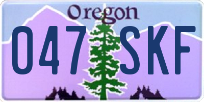 OR license plate 047SKF