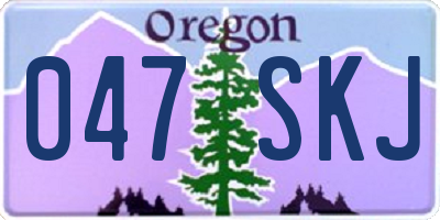 OR license plate 047SKJ