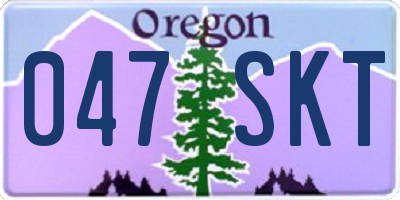 OR license plate 047SKT