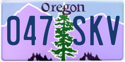 OR license plate 047SKV