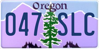OR license plate 047SLC