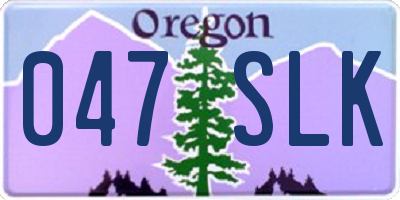 OR license plate 047SLK