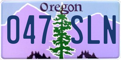 OR license plate 047SLN