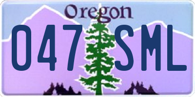 OR license plate 047SML