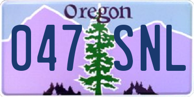 OR license plate 047SNL