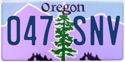 OR license plate 047SNV