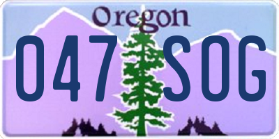 OR license plate 047SOG