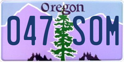OR license plate 047SOM