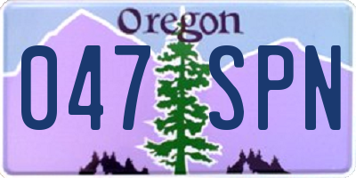 OR license plate 047SPN