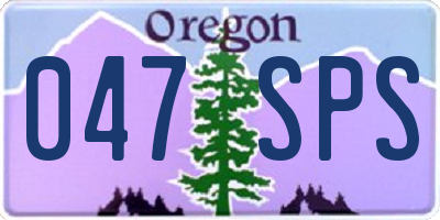 OR license plate 047SPS
