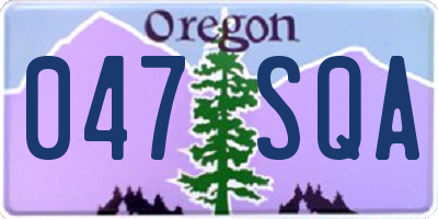 OR license plate 047SQA