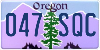 OR license plate 047SQC