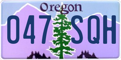 OR license plate 047SQH