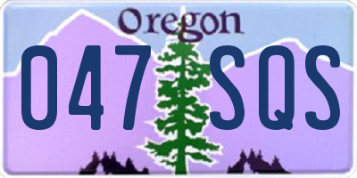 OR license plate 047SQS