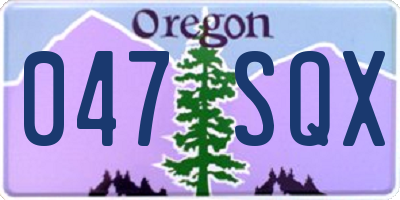 OR license plate 047SQX