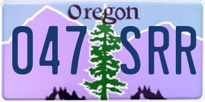 OR license plate 047SRR