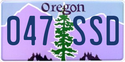 OR license plate 047SSD