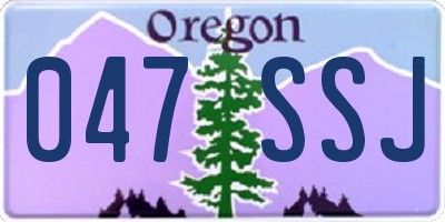 OR license plate 047SSJ